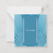 熱帯パーソナライズされたティール（緑がかった色） ノートカード (裏面)