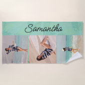 熱帯パーソナライズされたテーマカスタム写真 ビーチタオル (正面)