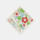 熱帯パーソナライズされたハイビスカスハワイアン結婚ズ スタンダードカクテルナプキン (角)