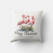熱帯パーソナライズされたビーチクリスマス クッション (裏面)
