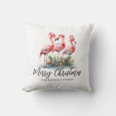 熱帯パーソナライズされたビーチクリスマス クッション (正面)