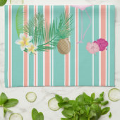 熱帯パーソナライズされたフラミンゴ キッチンタオル (折り畳み)