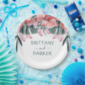 熱帯パーソナライズされたフローラ結婚ズ ペーパープレート (パーティー)