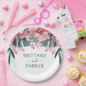 熱帯パーソナライズされたフローラ結婚ズ ペーパープレート (パーティー)