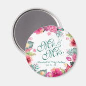 熱帯パーソナライズされたフローラ結婚ズ |マグネット マグネット (正面/裏面)
