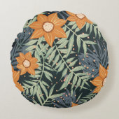 熱帯パーソナライズされたフローラ離れ ラウンドクッション (正面)