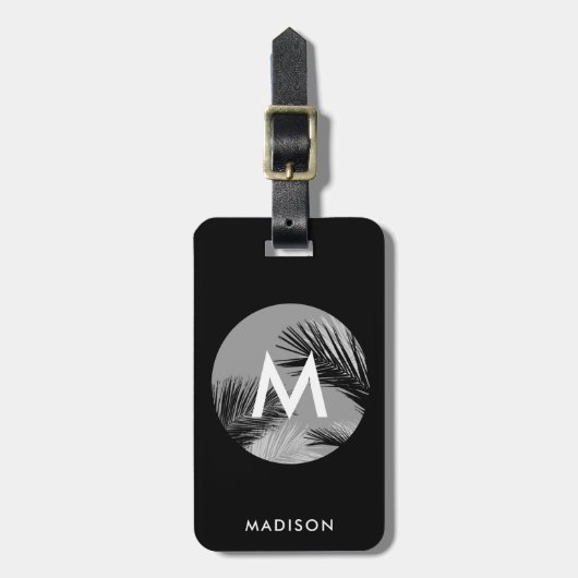 熱帯パーソナライズされたモノグラムモダンカスタム ラゲッジタグ (正面縦)