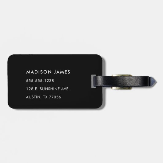 熱帯パーソナライズされたモノグラムモダンカスタム ラゲッジタグ (裏面横)