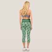 熱帯パーソナライズされたモンステラ離れグリーン カプリレギンス (裏面)