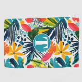 熱帯パーソナライズされた抽象芸術模様 ゴルフタオル (横)