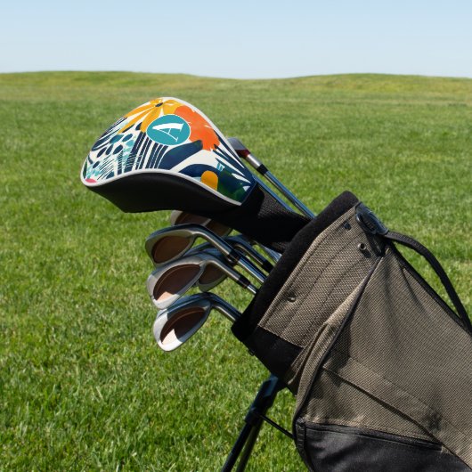 熱帯パーソナライズされた抽象芸術模様 ゴルフヘッドカバー (インサイチュ)