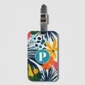 熱帯パーソナライズされた抽象芸術模様 ラゲッジタグ (正面縦)