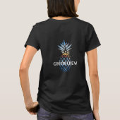 熱帯パーソナライズされた日没パイナップル Tシャツ (裏面)