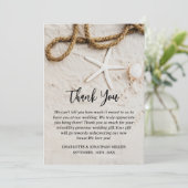 熱帯パーソナライズされた沿岸ビーチ結婚式 サンキューカード (スタンド正面)