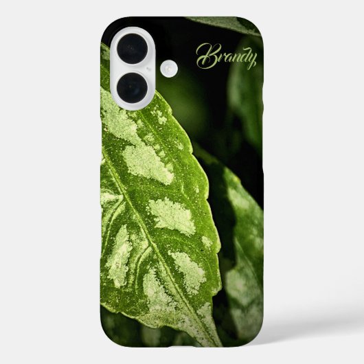 熱帯パーソナライズされた緑色植物iPhoneケース Case-Mate iPhoneケース (裏面)
