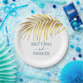 熱帯パーソナライズされた金ゴールド結婚ズ ペーパープレート (パーティー)