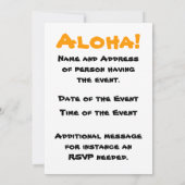 熱帯パーティの招待状 招待状 (裏面)