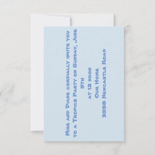 熱帯パーティの招待状 招待状 (裏面)