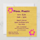 熱帯パーティーハイビスカスフラワーカスタム招待状 招待状 (裏面)