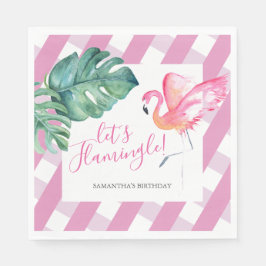 熱帯パーティーパーソナライズされた誕生日ナプキンス スタンダードランチョンナプキン