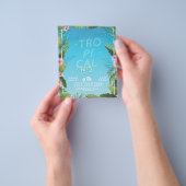 熱帯パーティーフライヤー、ハワイ夏パーティー チラシ (手)