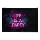 熱帯パーティー、ネオン葉パーム。 枕カバー (裏面)