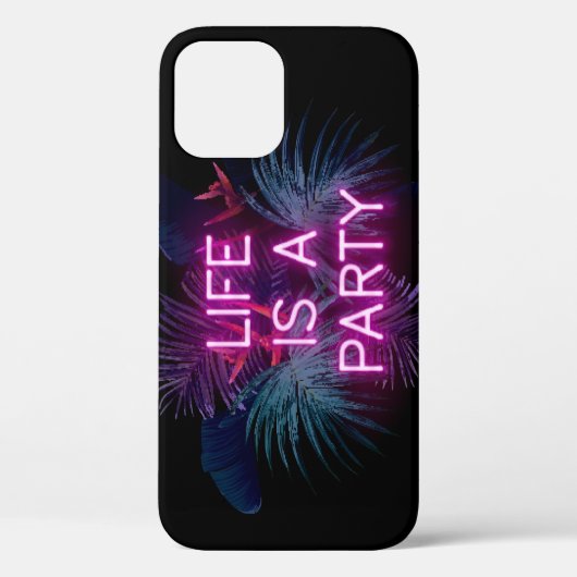 熱帯パーティー、ネオン葉パーム。 Case-Mate iPhoneケース (裏面)