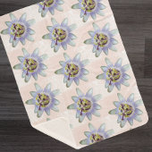 熱帯パープルのパッションフラワー シェルパブランケット