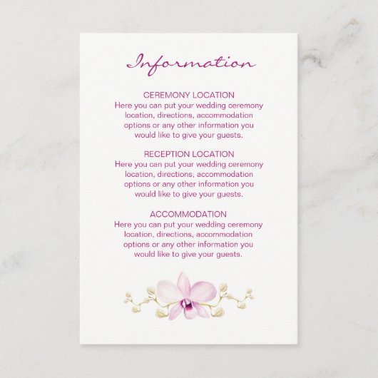 熱帯パープルオーキッドの水色 エンクロージャーカード (正面)