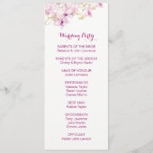 熱帯パープルオーキッドウォーターカラー結婚式 プログラム (裏面)