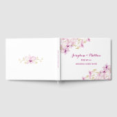 熱帯パープルオーキッド結婚フローラ ゲストブック (全面)