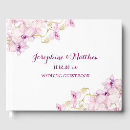 熱帯パープルオーキッド結婚フローラ ゲストブック