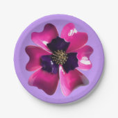 熱帯パープルオーキモダンンの花の夏の結婚夏 ペーパープレート (正面)