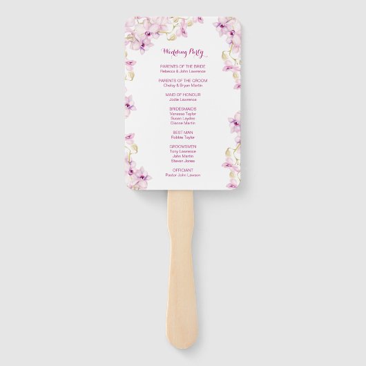 熱帯パープルオーキ結婚ッドの式プログラム ハンドファン (裏面)