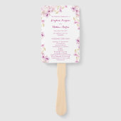 熱帯パープルオーキ結婚ッドの式プログラム ハンドファン (正面)