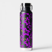 熱帯パープルハワイアンハイビスカス花 ウォーターボトル (正面)