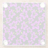 熱帯パープルハワイアンハイビスカス花 ガラスコースター (裏面)