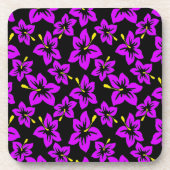 熱帯パープルハワイアンハイビスカス花 コースター (正面)