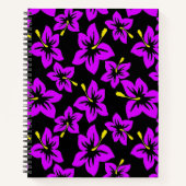熱帯パープルハワイアンハイビスカス花 ノートブック (正面)