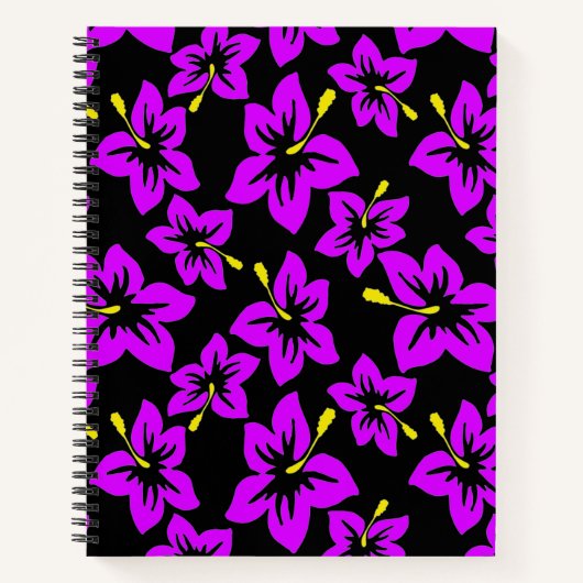 熱帯パープルハワイアンハイビスカス花 ノートブック (正面)