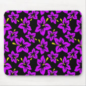 熱帯パープルハワイアンハイビスカス花 マウスパッド (正面)