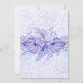 熱帯パープルブルーパームリーフの日付を保存 セーブザデート (裏面)