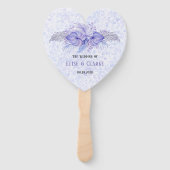 熱帯パープルブルー葉パーム結婚ズ ハンドファン (正面)