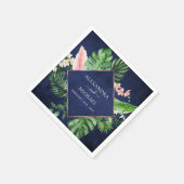 熱帯パームウォーターの色の幾何結婚的 スタンダードカクテルナプキン (角)
