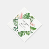 熱帯パームウォーターの色の幾何結婚的 スタンダードカクテルナプキン (角)