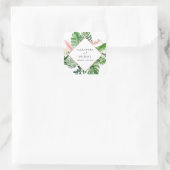 熱帯パームウォーターカラージオメトリック結婚スシール スクエアシール (バッグ)