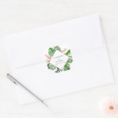 熱帯パームウォーターカラージオメトリック結婚スシール スクエアシール (封筒)