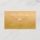 熱帯パームエレガントネイビー金ゴールドスクリプトタイポグラフィ 名刺 (裏面)