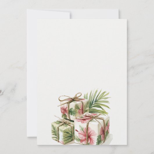 熱帯パームギフトルアウ（ハワイ式宴会）7月のクリスマスパーティー 招待状 (裏面)