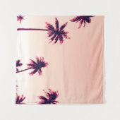 熱帯パームココナッツの木オンサンセットスカイ自然b タペストリー (正面(横))